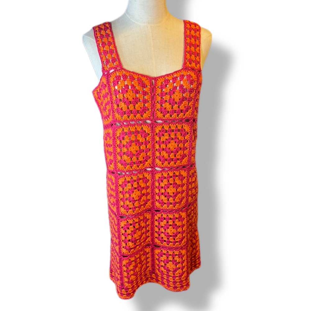 VICI Collection Solana Patchwork Crochet Mini Dre… - image 5